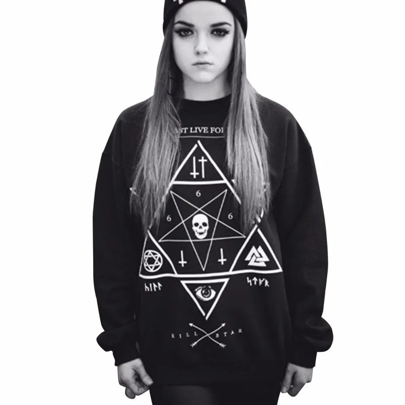 

Fashion new casual six-pointed star pattern print long-sleeved round neck pullover sweatshirts