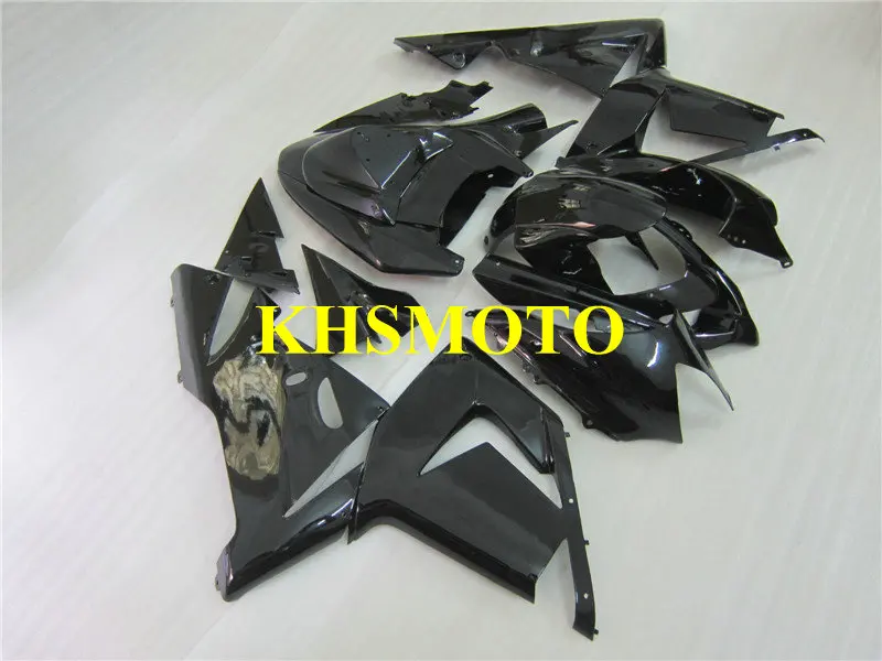 Литья под давлением обтекателя комплект для KAWASAKI Ninja ZX10R 04 05 ZX 10R 2004 2005 zx 10r ABS все глянцевые черные обтекатели комплект+ подарки KY26