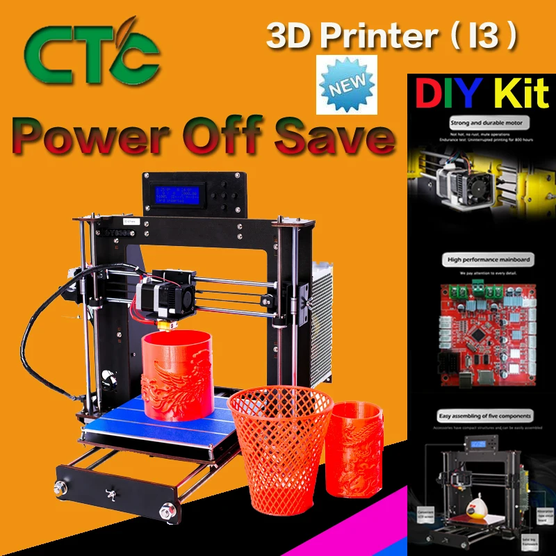 

CTC Latest Version I3 High Precision 3D Printer DIY Free 1.75mm PLA/ABS