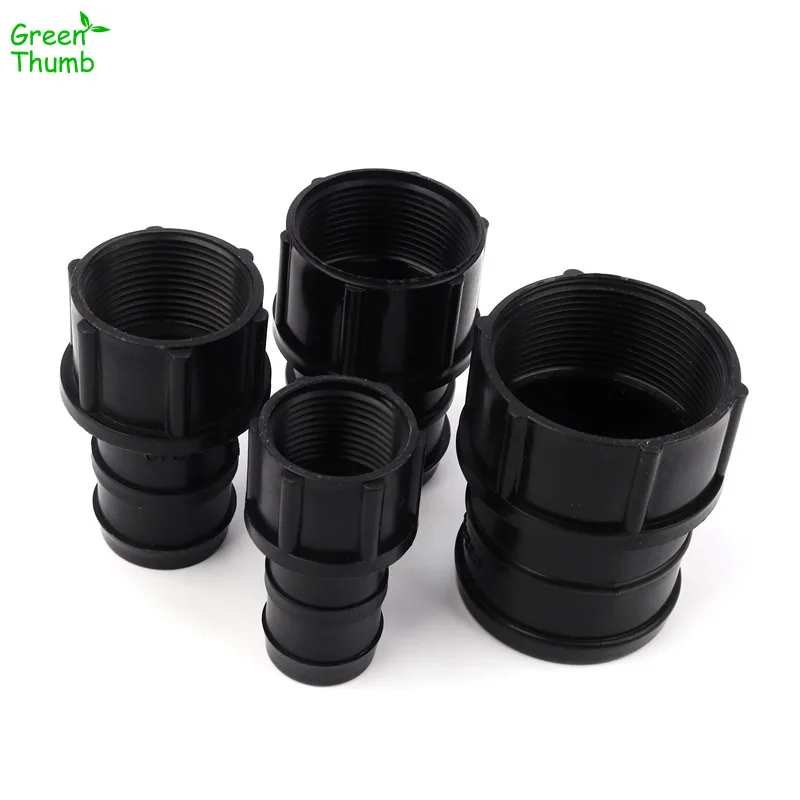 

12pcs Inner Dia 32/40/50/63mm Soft Water Belt Female Thread Straight Connector Water Delivery Pipe Fittings Garden Irrigation