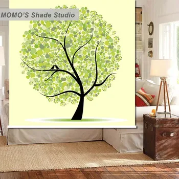 

MOMO Roller Blinds Painting Window Blinds Shades Blackout Zebra Blinds Fabric Roller Shutter Curtains Custom Size, Alice 151-154