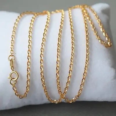 

Fine Au750 Pure 18K Yellow Gold Necklace Women O Link Chain 20inch