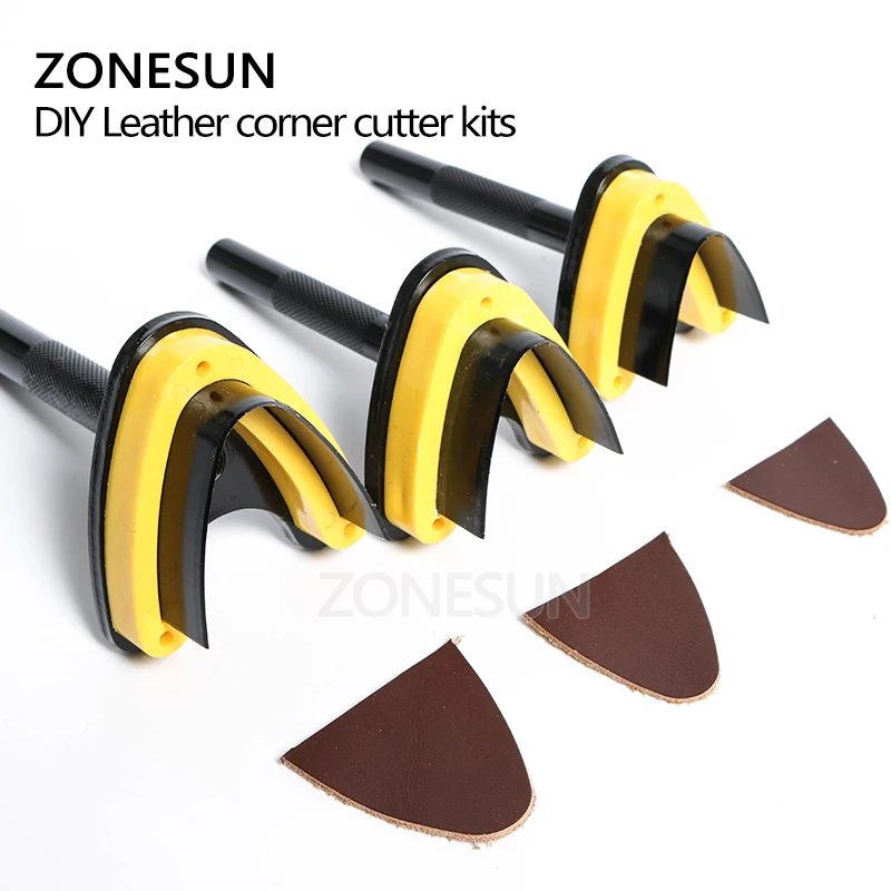 Набор инструментов ZONESUN сделай сам кожаный угловой резак ручной ремень Круглый