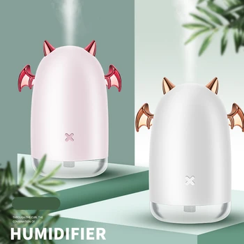 

KAIPUTE 230ml USB Ultrasonic Air Humidifier Little Devil Aroma Essential Oil Diffuser For Home Car Mist Maker Fogger Color LED