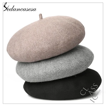 

Sedancasesa Winter Hat Berets for Women New Wool Female Warm Brand Casual High Quality Women's Vogue Knitted Hats For Girls Cap