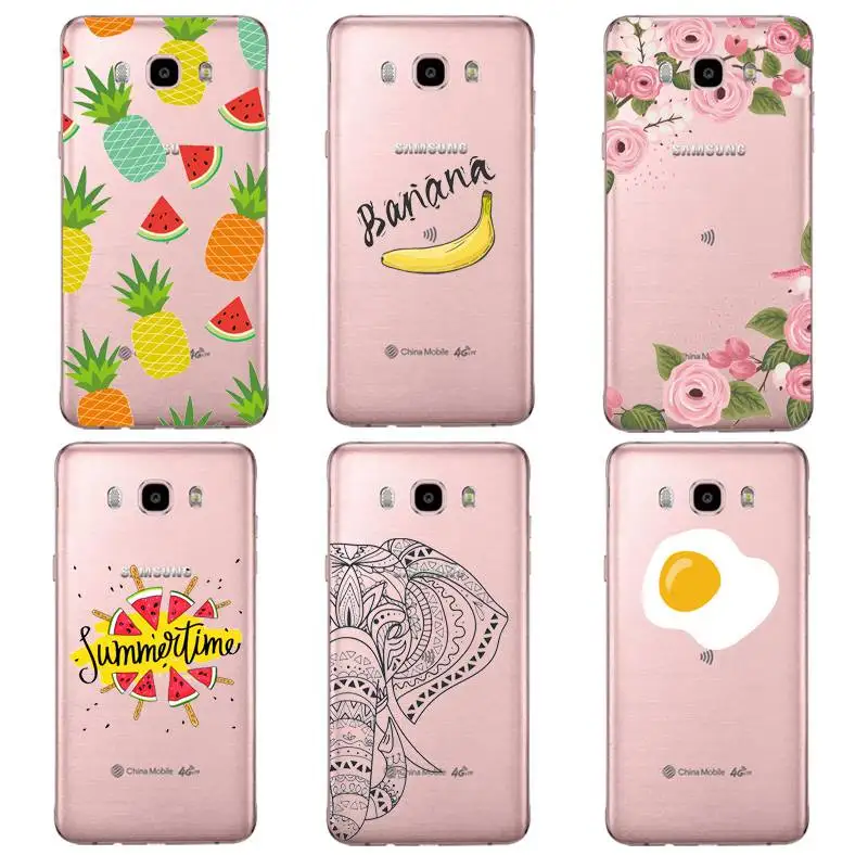 Мягкий прозрачный чехол из ТПУ С Рисунком Слона для Samsung J3 J5 J7 S6 S7 S8 note8 A3 A5 C7 J2prime Flora