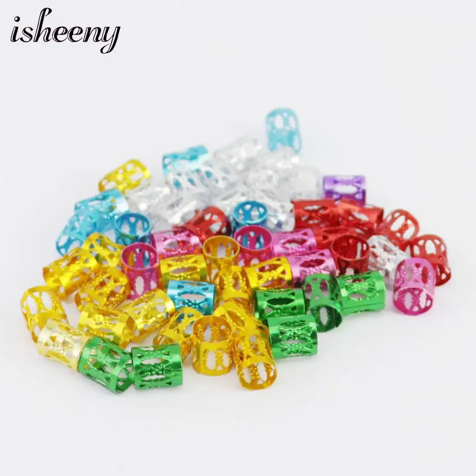

100pcs Fancy Color Dreadlock Rings Hair Lock Beads For Hair Braids Extensions Application 7 Color Available