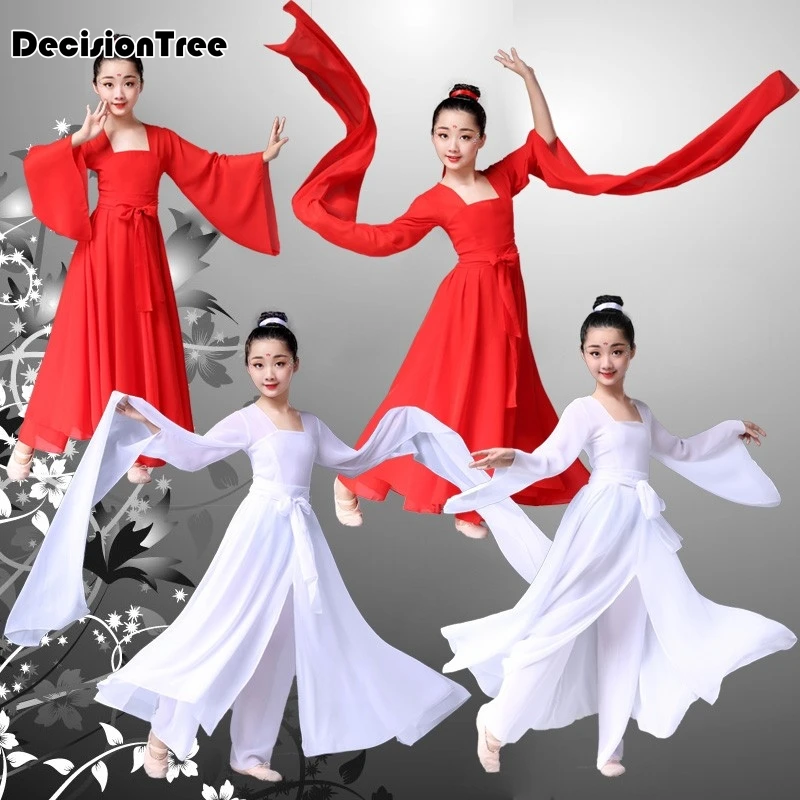 Новые китайские танцевальные костюмы с цветами для девочек, праздничные танцевальные костюмы для девочек, китайское танцевальное платье для детей