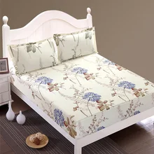 Простыни с цветочным принтом, наматрасники из полиэстера, простыни, набор с эластичным, современная кровать, постельное белье, один двойной размер