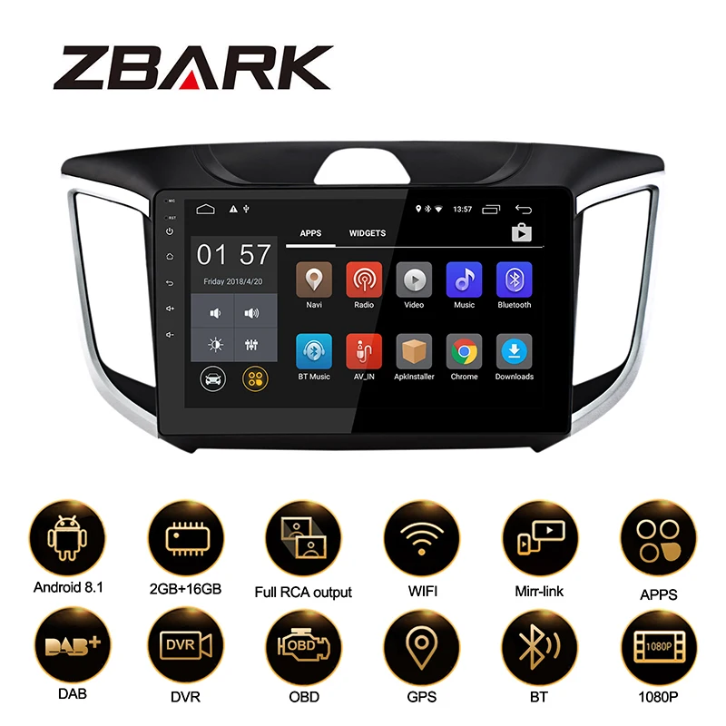 Cheap Android 8.1 RAM 2G Car Navigation Radio GPS Multimedia Player For Hyundai Creta ix25  2015 2016 2017 2018 YHTK028 1