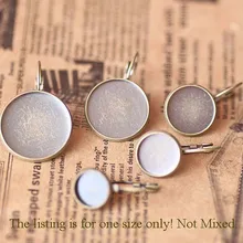 40 шт. Старину Бронзовый 10 мм Круглый Бланк Настройки Серьги#22710