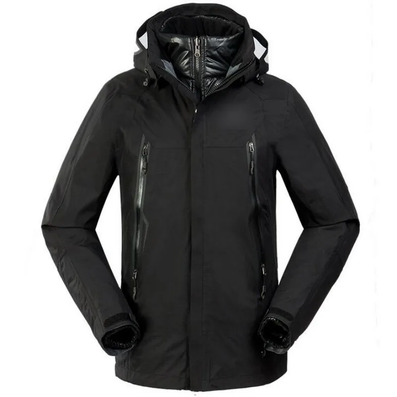 الرجال سترة الشتاء الجليد تزلج البدلة outdoor الدافئة للماء تنفس الملابس مقنعين الداخلية أسفل سترات واقية