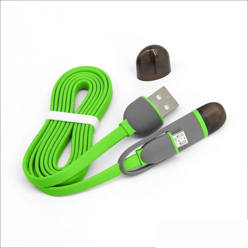 500 шт./лот Красочные Кабель Micro Usb 8Pin 2 в 1 Синхронизация Данных Зарядки USB для iPhone 5 6 s