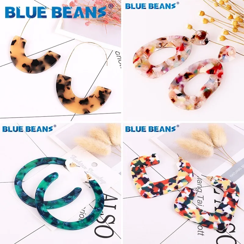 

Acrylic Earrings for Women Colorful Acetate Earings African Bohemia Face Dangle Jewelry Statement wholesale Leopard Boho Resin