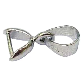 

Brass Pinch Bails, Nickel Free, Platinum Color, Size:11mm long, hole: about 3mm.