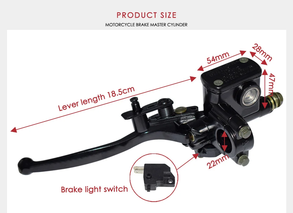 7/" 22 мм левый и правый мотоцикл Гидравлический Главный цилиндр тормозного насоса черный дисковый тормозной рычаг для китайского Quad 4 Wheeler ATV