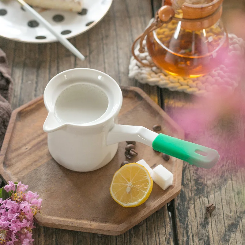 

Turkey Ceramics Flame Heat Heated Milk Mocha Kettle Boil Make Cook Coffee Drip Pot Ibrik Turkish Breakfast MOKA Cup Long Handle