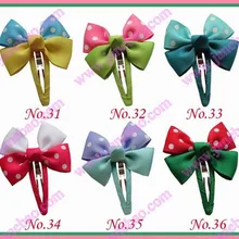Новые 1000 шт 2,7" Девушка защелкивающиеся зажимы смешанные цвета бутик женский бант для волос заколки для волос