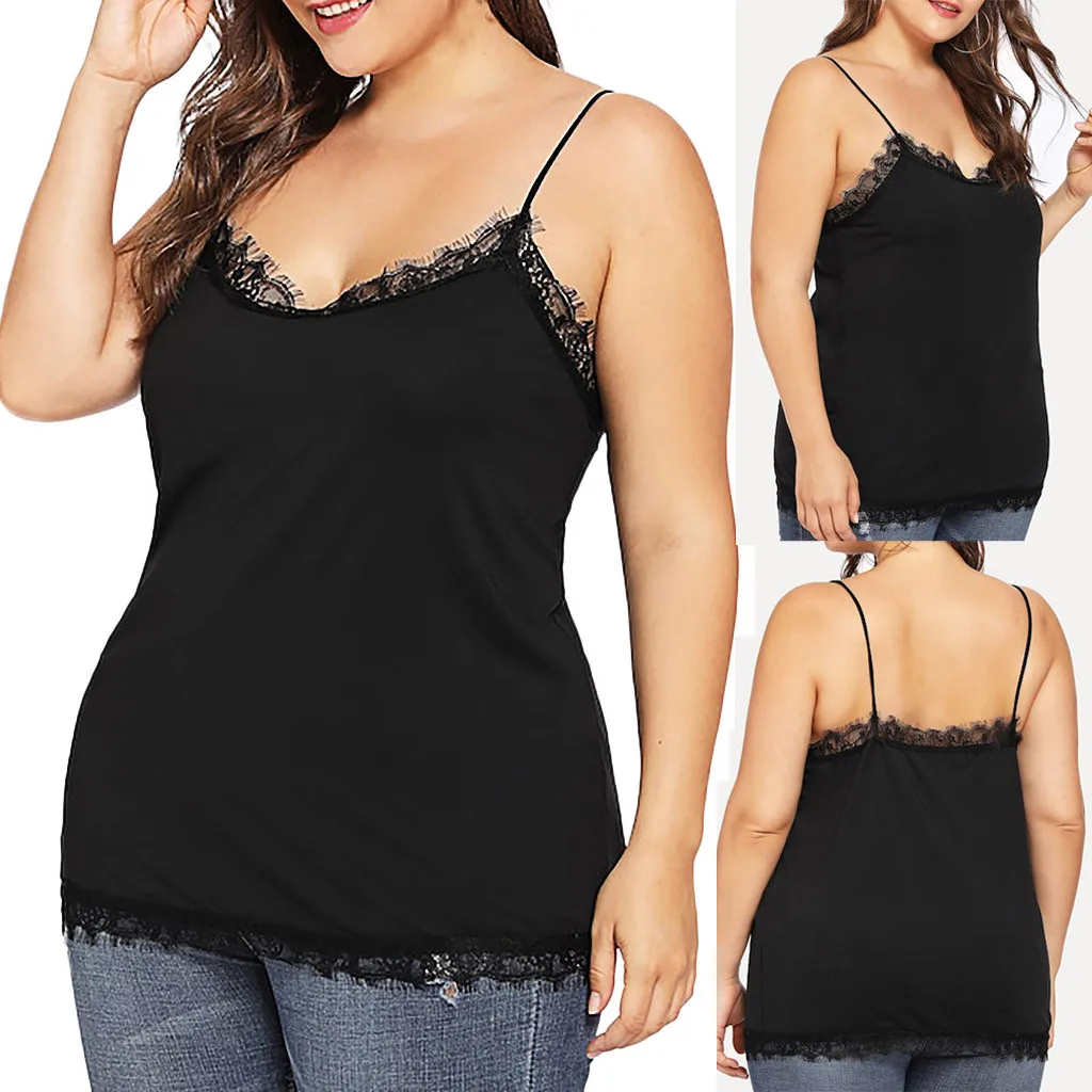 أكمام كاميس زائد حجم مثير أعلى النساء سترة س الرقبة النساء قمم 2019 الصيف التباين الدانتيل الصلبة تي شيرت للنساء vestidos # P8