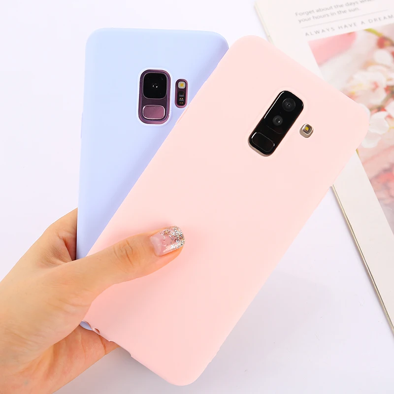 Candy Macaron Color Case For Samsung Galaxy A50 A70 A5 2017 J4 J6 Plus J8 A8 A6 A7 2018 S8 S9 S10 Plus S10E Note9 M20 Soft Cover