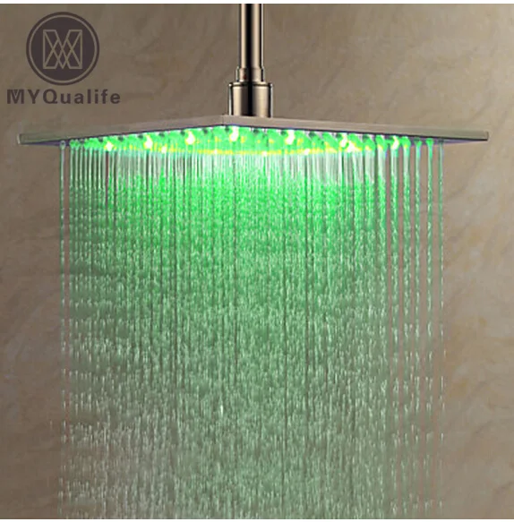 Роскошная светодиодная цветная лампа 30 см большая дождевая насадка для душа из