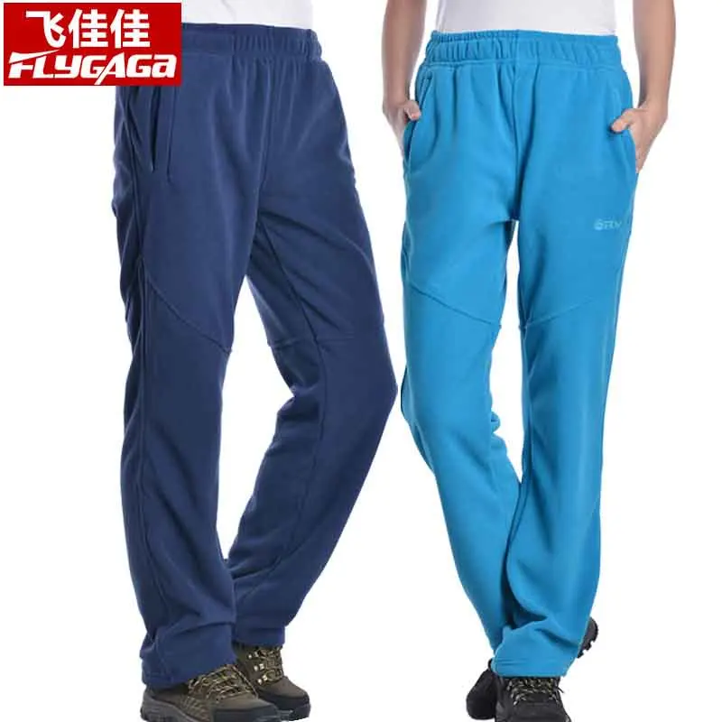 

FLYGAGa Outdoor Camping Hiking Pants Men Women Trekking Pants Winter Fleece Softshell Trousers Thicken Warm Climbing Pants