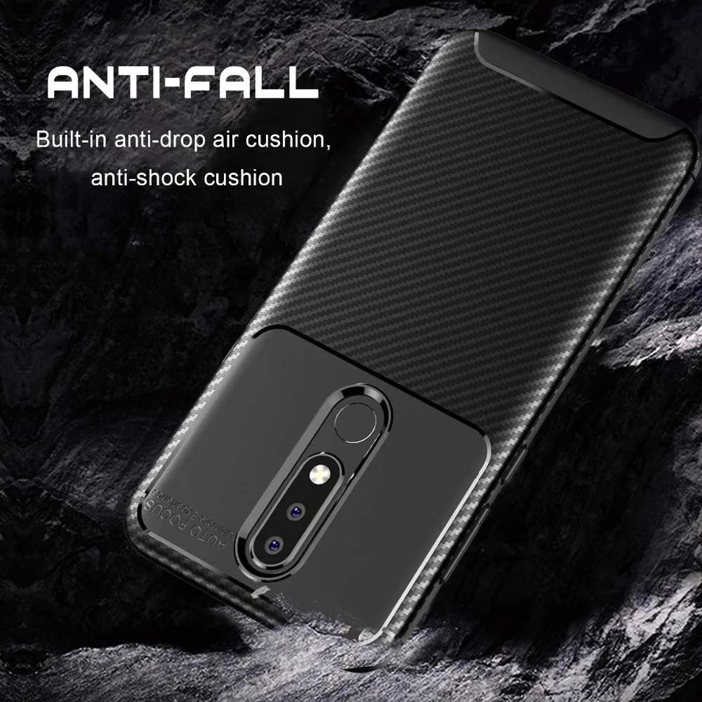 Case For Nokia 2.1 3.1 5.1 6.1 7.1 8.1 Plus X5 X6 X7 Cover Soft Silicone Carbon Fiber Case For Nokia 9 Pureview 4.2 1 Plus Cover (6)