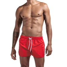 Летние мужские повседневные шорты, короткие штаны, шорты с эластичной резинкой на талии, одноцветные, мужские, размера плюс M-2XL, спортивные, впитывающие, пляжные, для бега, красные