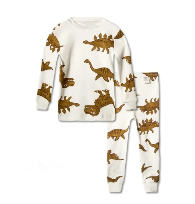 

4 style choose Toddler Baby Boys Girls Pyjamas Print Pajamas Set Child Nightwear Long Sleeve T shirt + Pants Kids Sleepwear Home