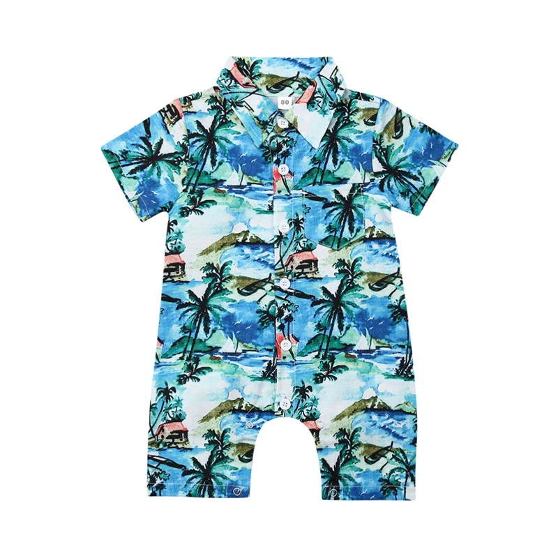 baby boy hawaiian romper