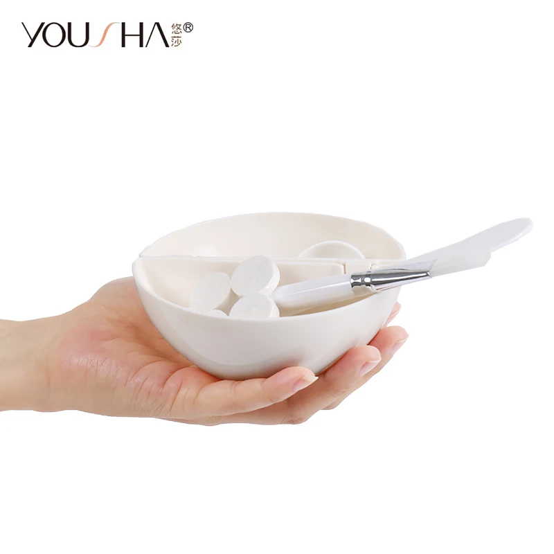 YOUSHA 7pcs Mask Bowl Face Beauty Cosmetic Bowl Makeup Tool with Compressed Mask Brush Mixed Stir Spatula Stick Measuring Spoon