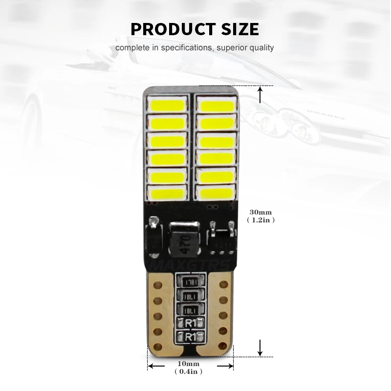 2x 800LM-1000LM T10 W5W 24Led 4014 SMD чип Canbus авто номерной знак купольный поворотный светильник белый/синий/голубой/красный