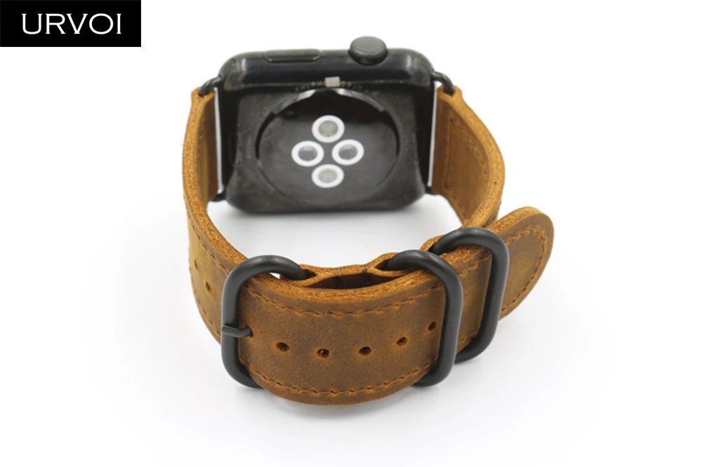 URVOI ремешок для apple watch series 4 3 2 ремешок для iwatch Классическая Пряжка ремешок ручной работы ретро кожаный ремешок 40 44 мм