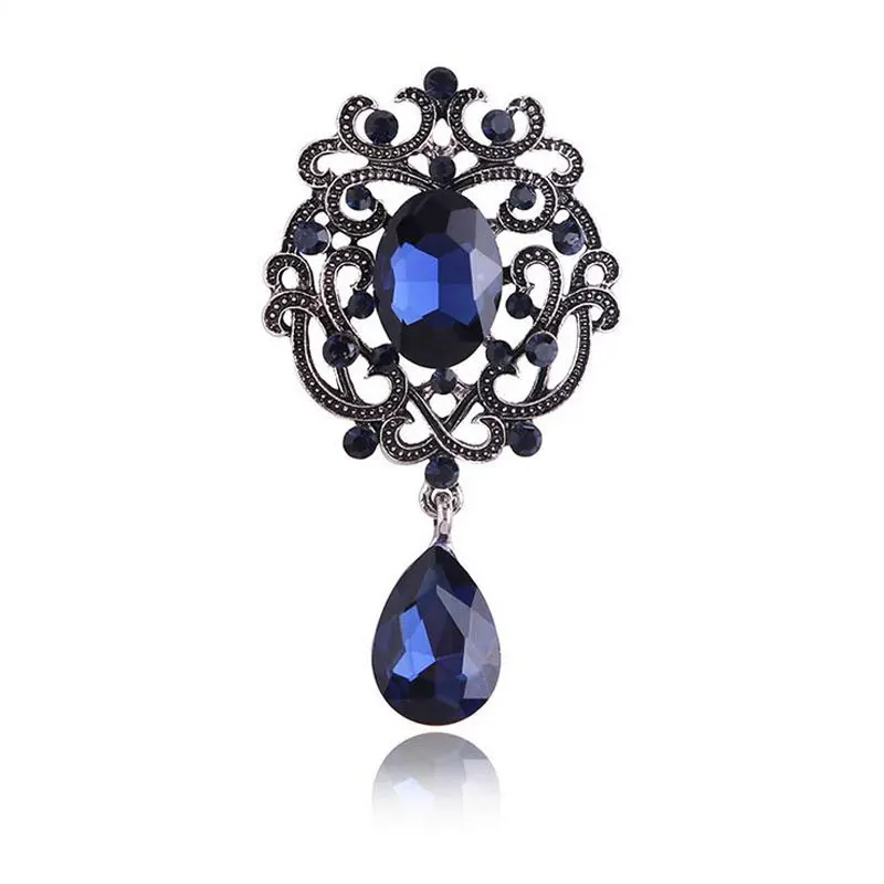 

Krazylee New Big Glass Crystal Flower Brooches Wedding Bouquet Pins For Women Summer Style Dress T-shirt Jewelry Brooch Pin E824