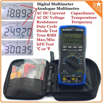 

HoldPeak HP-770D Auto Range Digital Multimeter True RMS/ Frequency/ Temperature test and Carry Bag