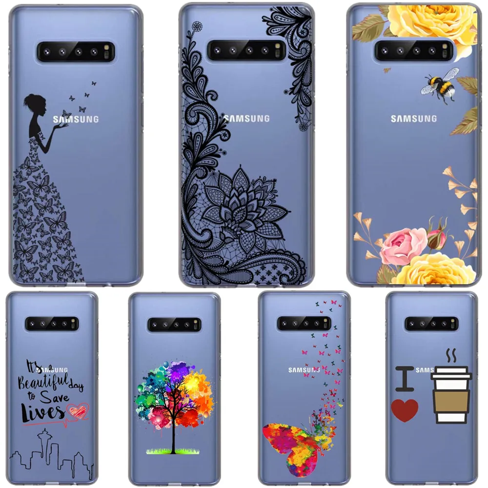 Роскошный модный кружевной чехол для телефона с рисунком Samsung S5 S6 S7 Edge S8 S9 S10 Plus S10E
