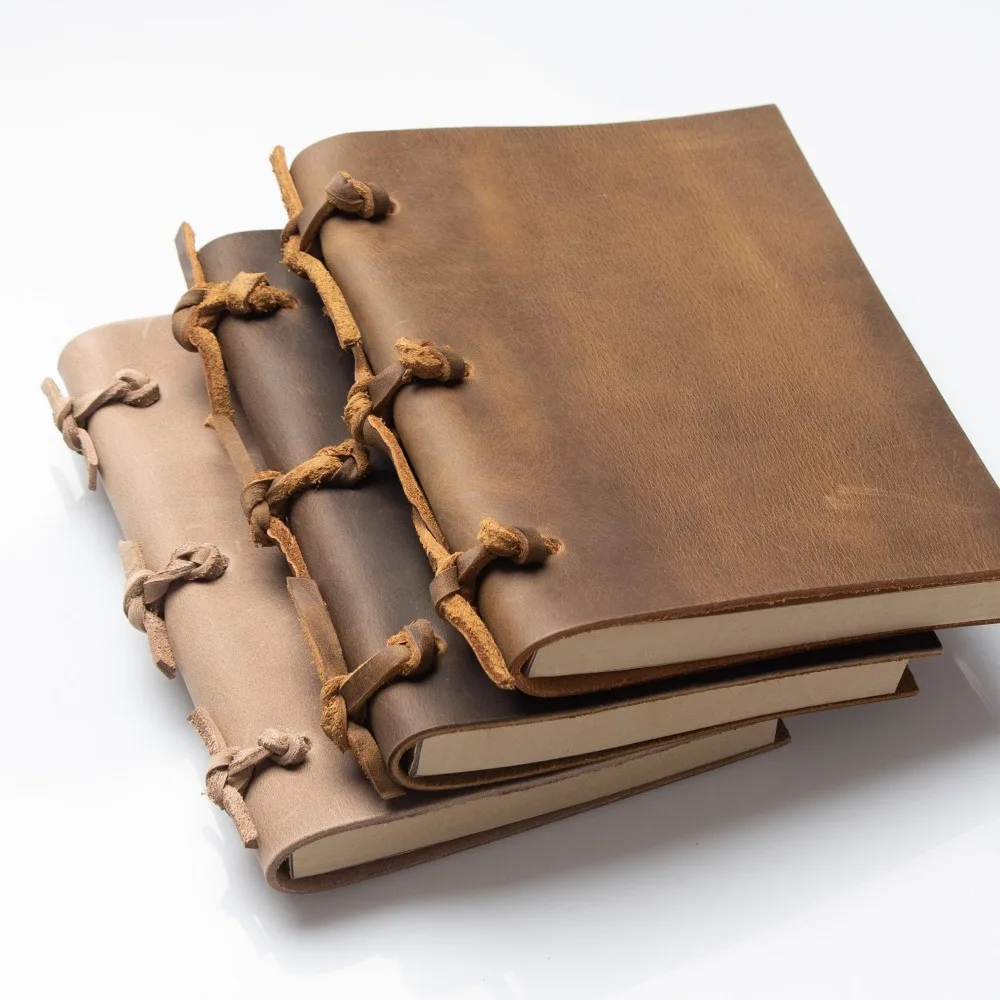 vintage Blank Diaries Journals notebook note book rope traveler thick