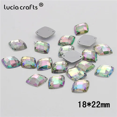 20/25/50/100pcs Multi Shapes AB Color Acrylic Crystal Stone Flatback Rhinestone Beads DIY Sew On Clothing Bags Accessories D1303 - Цвет: Style 5 25pcs