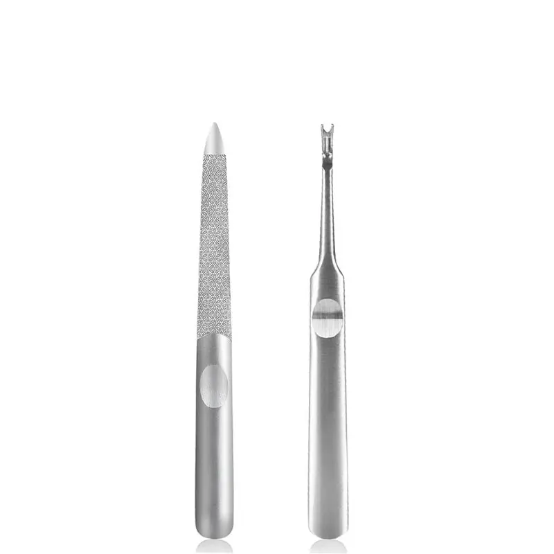 

2pcs Nail File Cuticle Pusher Remover Callus Dead Skin Fork Cuticle Pusher Trimmer Nail Art Manicure Pedicure Tool