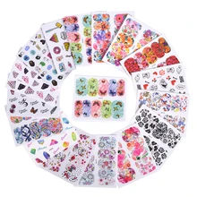 40 шт слайдер для ногтей, переводные наклейки для ногтей, набор цветов, бабочки, сделай сам, для ногтей, обертывания, маникюрные наклейки, декоративные наклейки, BEWG246-290