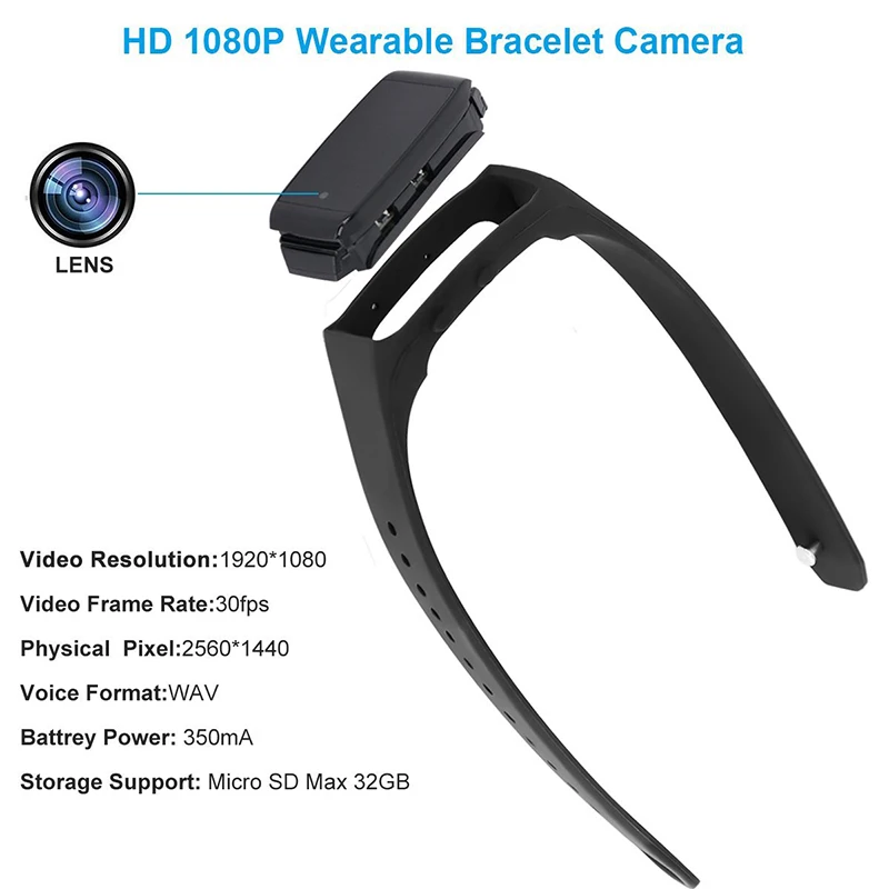 HD 1080P фитнес-трек мини камера браслет функция Спорт на открытом воздухе с помощью цифровой секретной камеры микро носимые Смарт-часы Запись