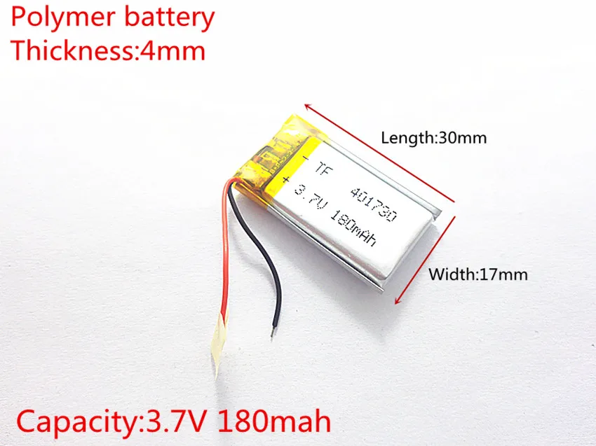 3.7V,180mAH,401730 PLIB; polymer lithium ion / Li-ion battery for GPS,mp3,mp4,mp5,dvd,bluetooth,model toy mobile bluetooth
