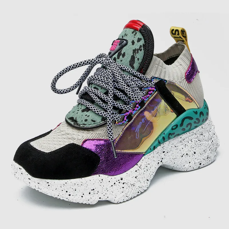 

Hot Sale Knitted+PU Sneakers Women 2019 Summer Horsehair Decorating Running Shoes Women Casual Dad Shoe Woman Zapatos De Mujer