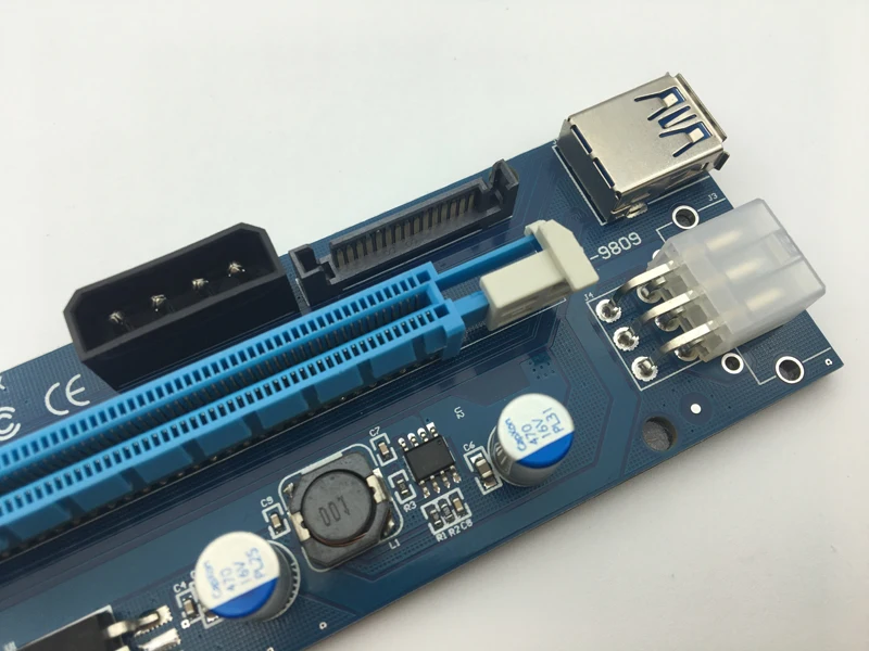 60 см PCI-E Express Riser Card 1X до 16X удлинитель со светодиодной подсветкой USB 3,0 SATA до 6Pin мощность для BTC Bitcoin Mining Antminer Miner