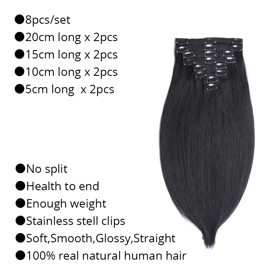 MRSHAIR Clip In Human Hair Extensions Straight 8pc Set Machine Made Remy Clip Ins Full Hair Brazilian Hair Blonde 14 16 18 20 22