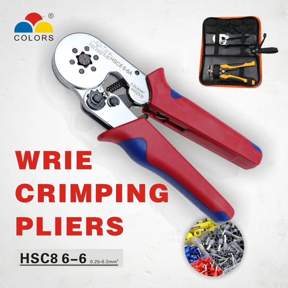 En Ligne Couleurs outil de sertissage hsc8 6 6 6 4 pince à sertir kablo kesici pince câble outils de sertissage pince coupe fil alice crimpador alicates