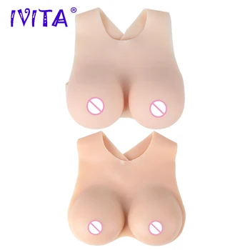

IVITA Artificial Silicone Breast Form Realistic Fake Boobs Breasts for Crossdresser Transgender Shemale Drag-Queen Cosplay