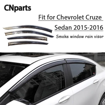 

CNparts 4pcs ABS For Chevrolet Cruze Sedan 2015 2016 Car Smoke Window Sun Visor Keep Fresh Air convection Accessories