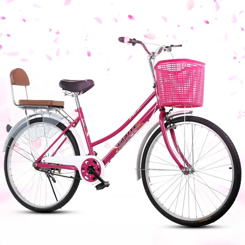 Carbon Steel Material 24 Inch/26 Inch Frame Type Single Speed/6 Speed Adult Children Student Leisure Bicycle