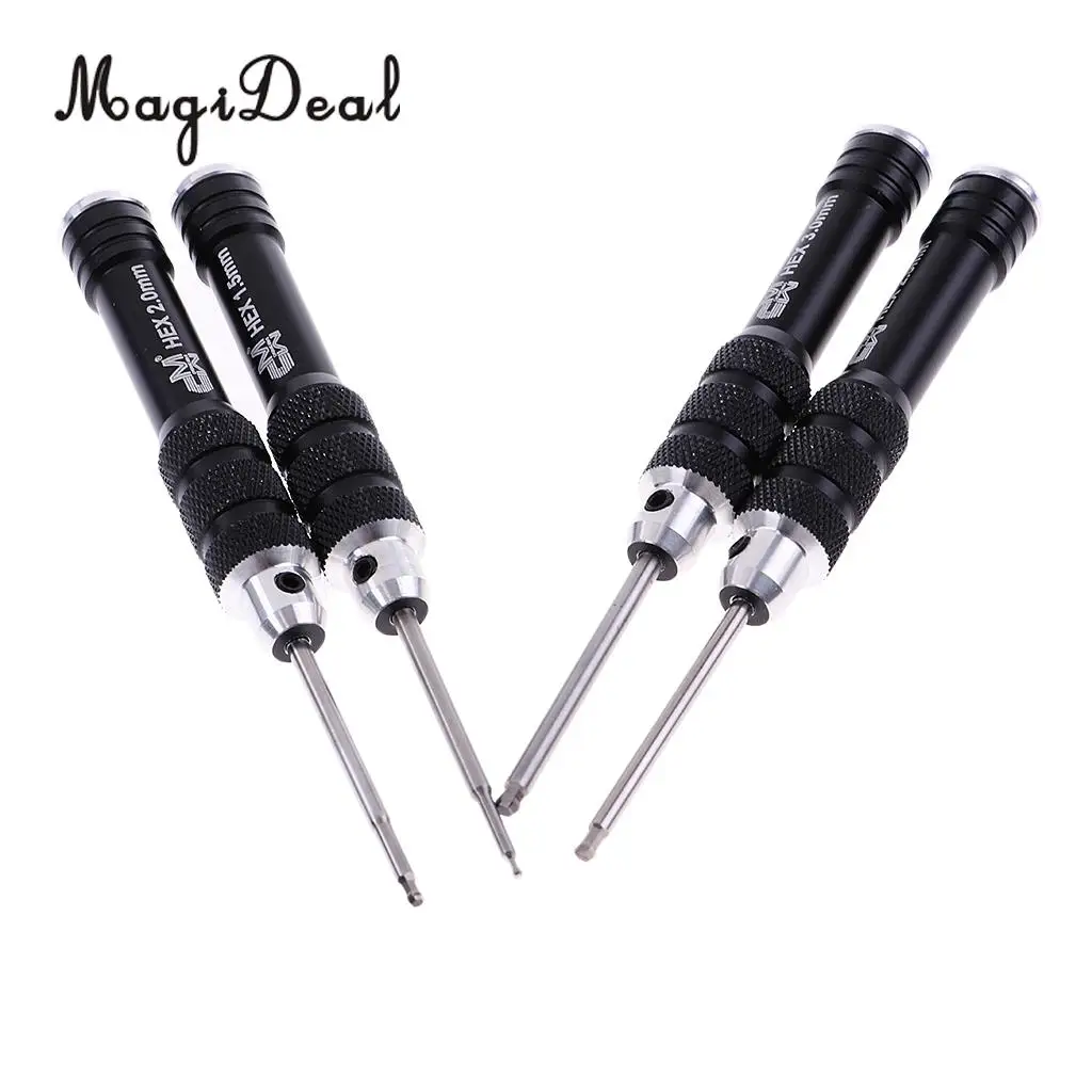 MagiDeal 4Pcs RC Car Hexagonal Hex Screwdriver Repair Tool Kit for Landing Gear Shock Absorber Assembly 1.5mm 2mm 2.5mm 3mm